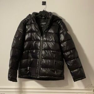 Guess Shiny Black Quilted Jacket